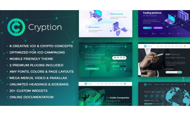 Cryption - ICO, Cryptocurrency & Blockchain WordPress Website Design