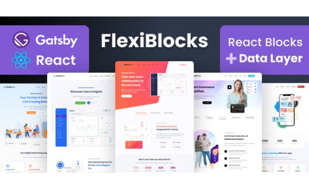 FlexiBlocks - React Gatsby Landing Page Websites
