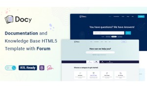 Docy - Documentation And Knowledge Base HTML5 Website with Helpdesk Forum