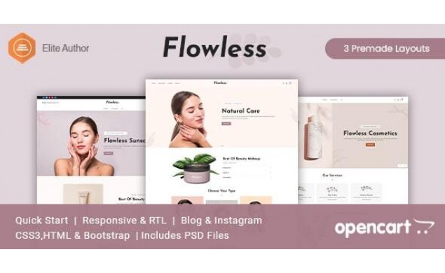 Flowless - Beauty & Cosmetics Opencart Website Design