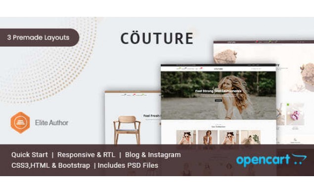 Couture - Clothing and Fashion Opencart Website Design