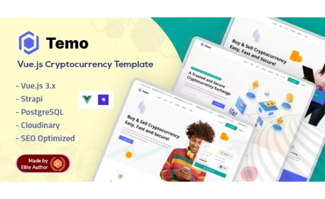Temo - Crypto & Digital Currency Vue.js Website