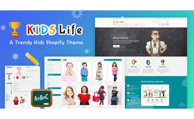 Kids Life - Toys, Children School Shopify Website Design