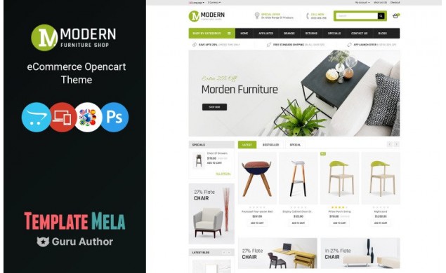 Modern Furniture Store OpenCart Website Design - Website DesignMonsterUAE